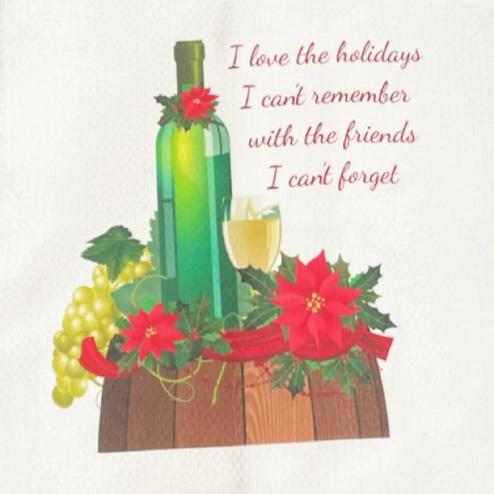 NEW Christmas Theme Kitchen Towel 🍷🎄